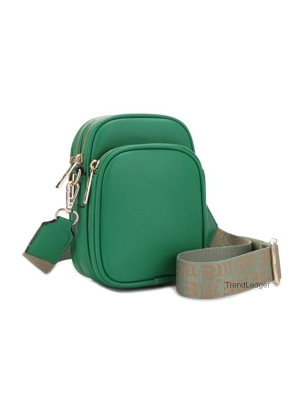 Mali+Lili Triple Zip Crossbody Bag Faux Leather Adjustable Strap Small Purse